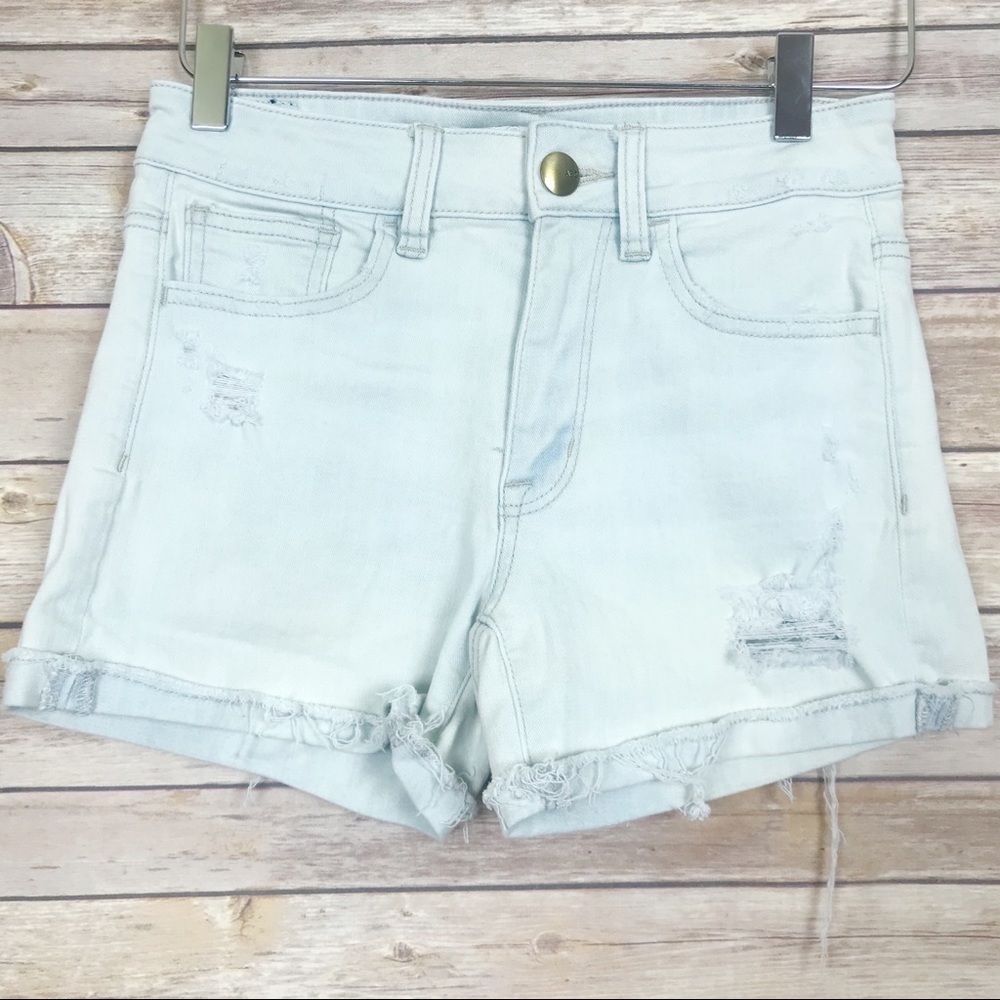 AE | Super Stretch Hi Rise Jean Shorts Light Wash